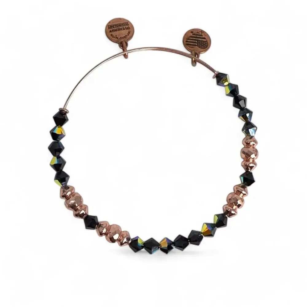 Alex and Ani Rose Gold Joy Swarovski Crystal Beaded Bangle Bracelet